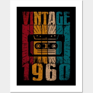 Vintage 1960 Retro 60th Birthday Cassette Tape 60 Year Posters and Art